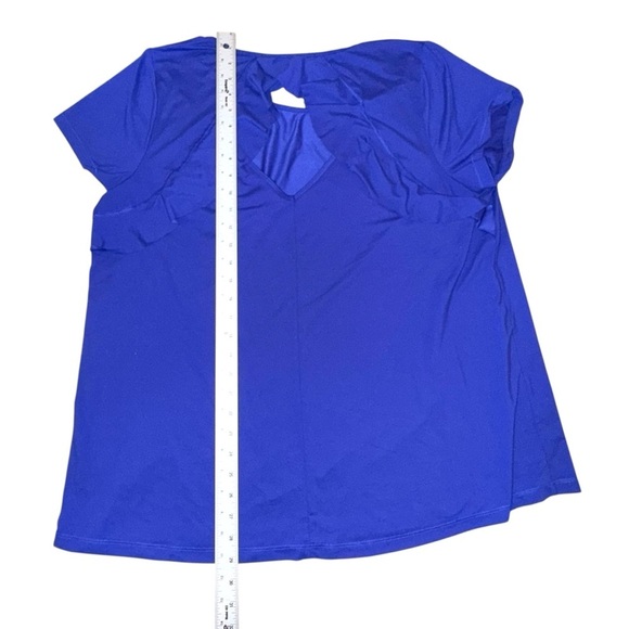 LANE BRYANT Wicking Active Tee Cutout Ruffle Back - 18/20 Blue - Picture 10 of 13